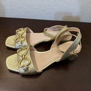 Great Condition | Kate Spade| Heel | Sandal | Gold| Original Box | Size 7